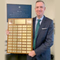 Patrick Young accepting the John Dunlop Award for 2021